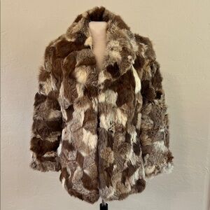 vintage patchwork rabbit fur jacket